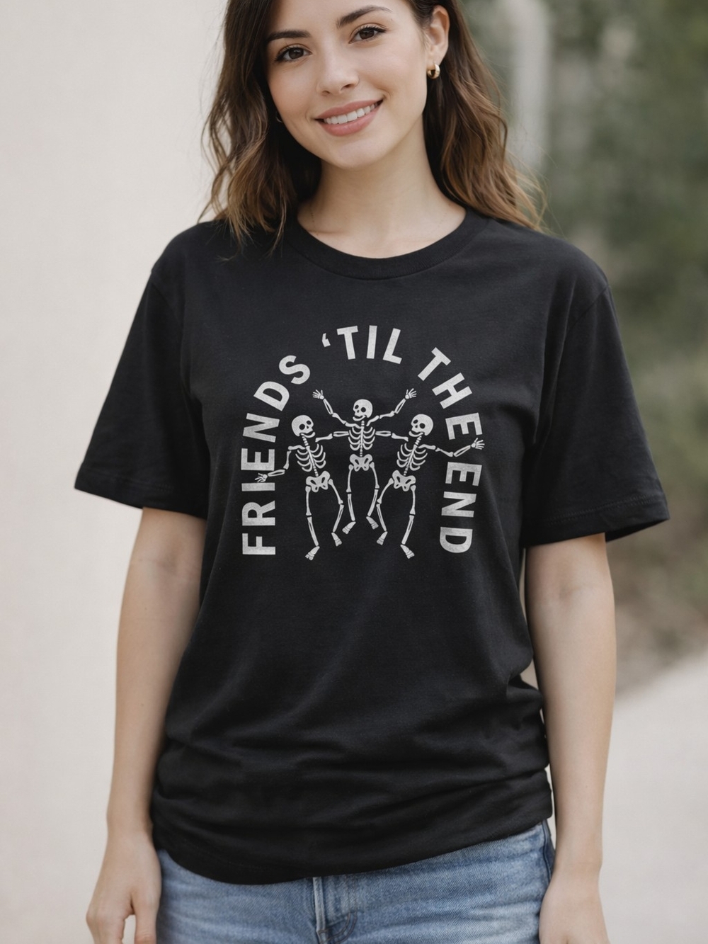 Goodfellow & Co Black Crewneck T-Shirt with White Logo Print